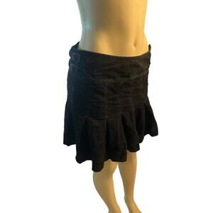 Vtg Women 10 Ralph Lauren Polo Jeans Company Black Corduroy Mini Skirt Belted